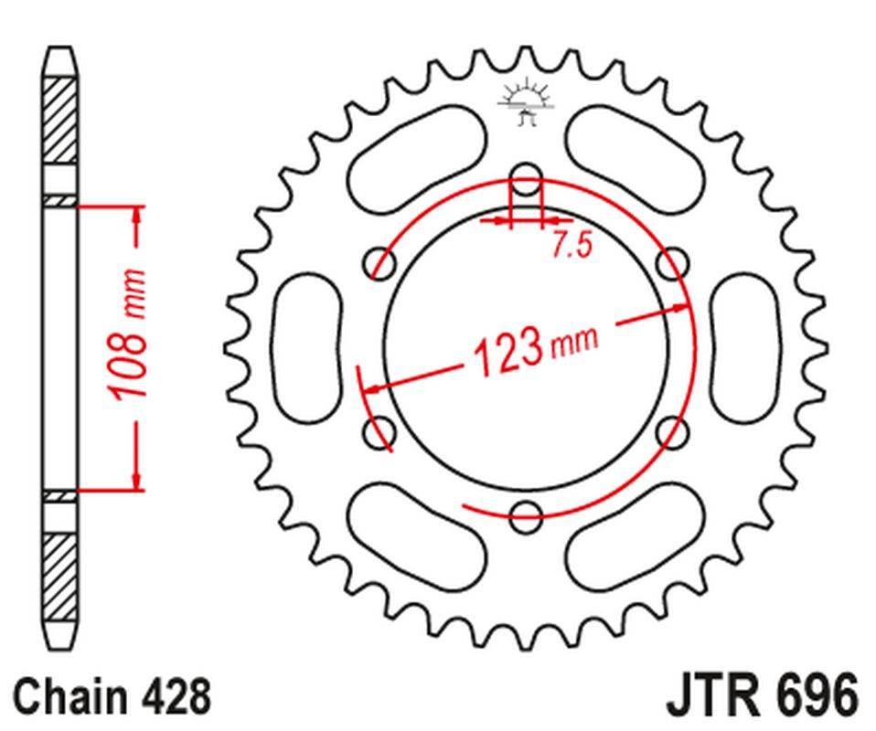 Jt Zębatka Tylna 707 49 Cagiva 50 Prima Super Sports 92-95 70749Jt Łańc. 52