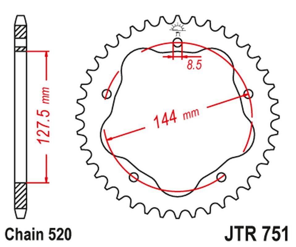Jt Zębatka Tylna 4320M 38 Ducati 950 Hypermotard '19-20, 800 Monster '05-07
