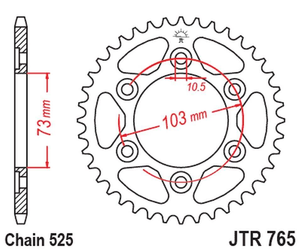 Jt Zębatka Tylna 4731 43 Ducati Multistrada 950 '17-20 473143Jt Łańc. 525
