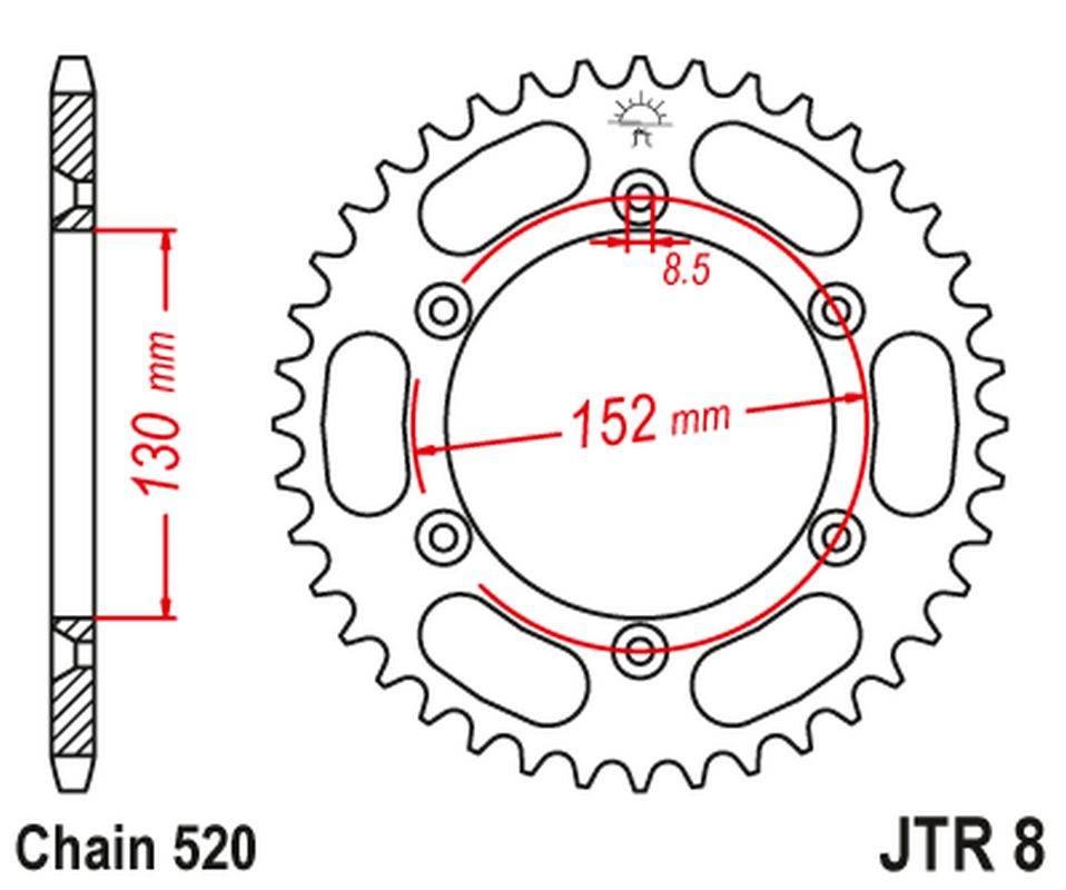 Jt Zębatka Tylna 4500 48 Bmwg 450X '08-11 450048Jt Łańc. 520