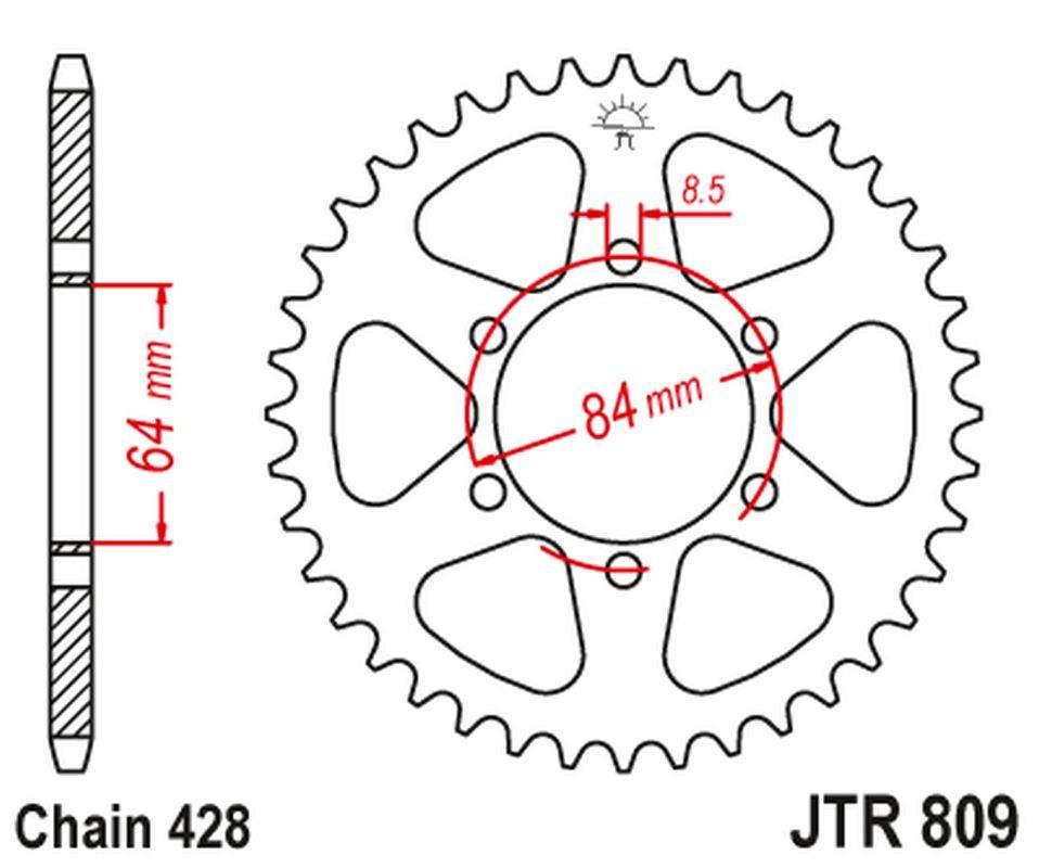 Jt Zębatka Tylna 809 46 Suzuki Ts 100/125 '79-81 80946Jt Łańc. 428