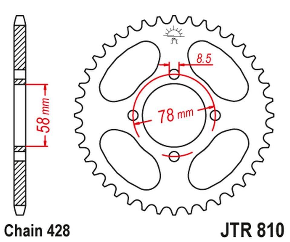 Jt Zębatka Tylna 810 50 Suzuki Gt 125 '74-81, Rv 125 81050Jt Łańc. 428