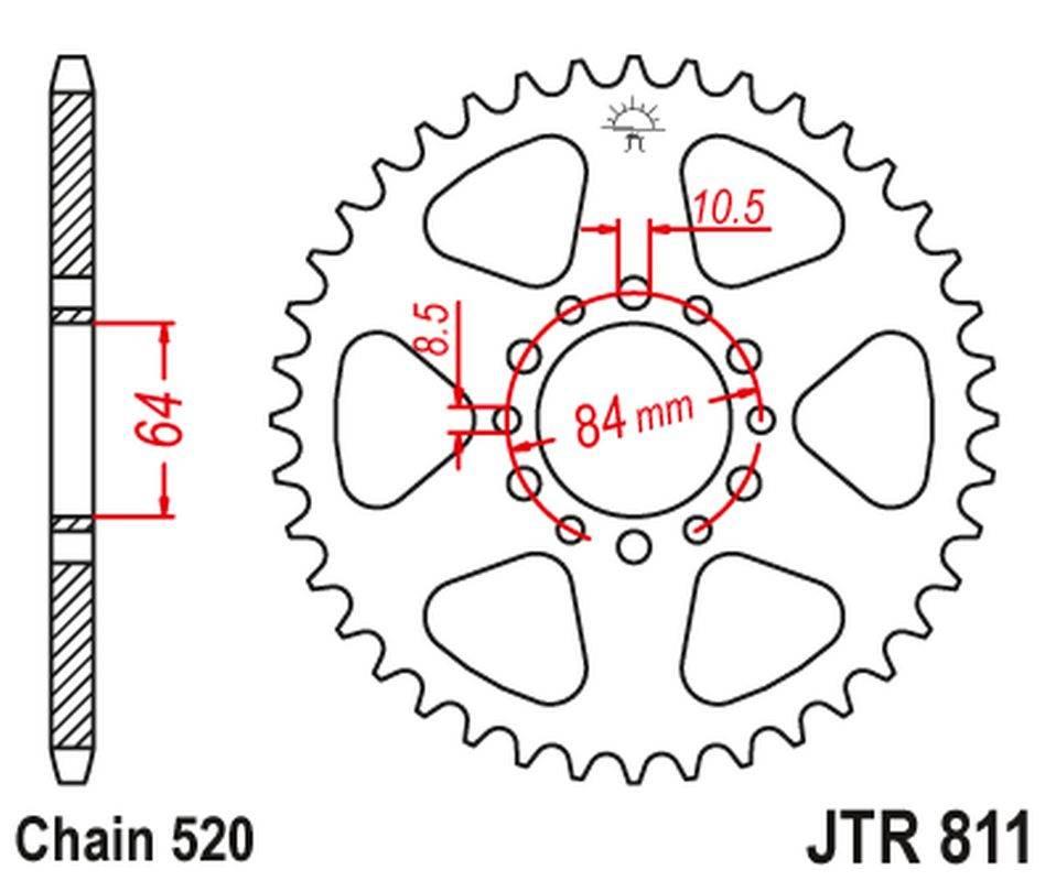 Jt Zębatka Tylna 811 39 Suzuki Tc 125/185 '73-77, Ts 185 '71-84 81139Jt Łań