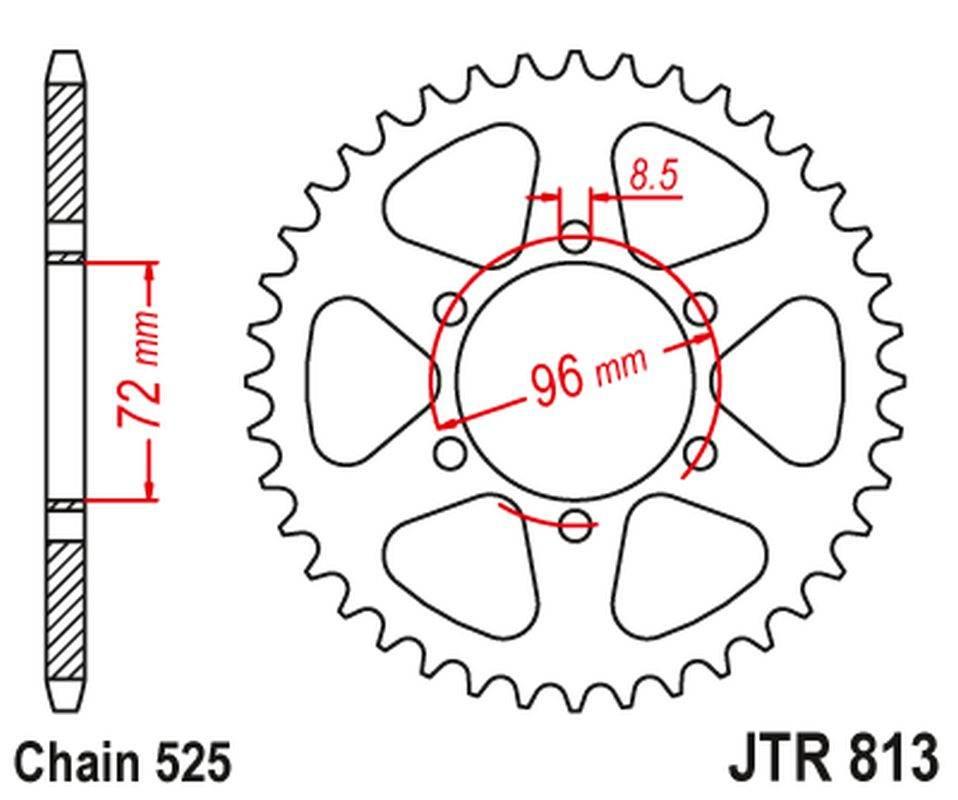 Jt Zębatka Tylna Suzuki Ts 250 '71-76 Łańc. 525