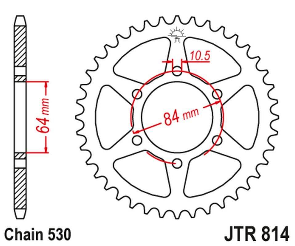 Jt Zębatka Tylna 814 45 Suzuki Gs 400 '77-79, Gsx 400 '80-87, Gs 450 '80-88