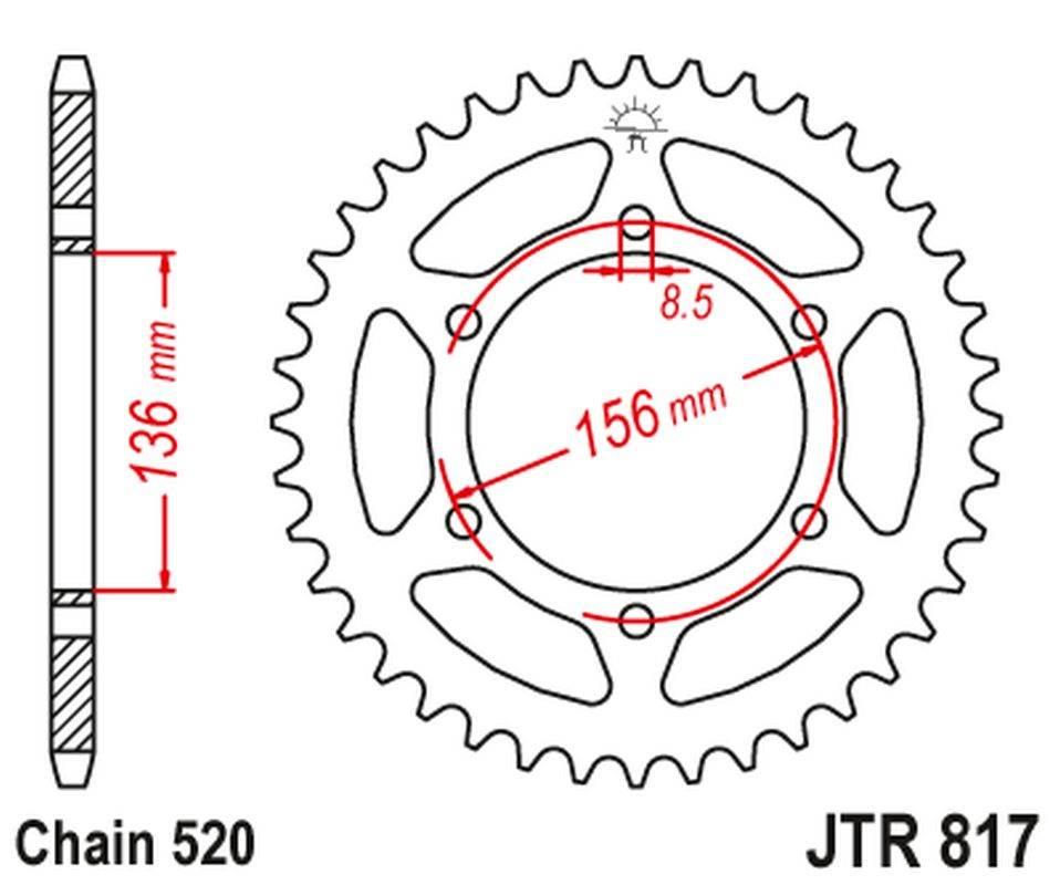 Jt Zębatka Tylna 830 46 Derbi 659 Mulhacen '07-12, Suzuki Rgv/Tv 250 '89-90