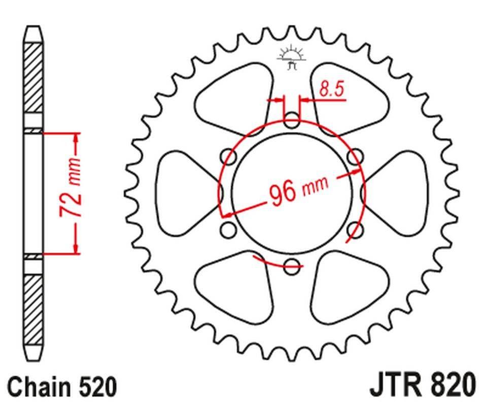 Jt Zębatka Tylna 829 42 Suzuki Dr 250 '82-87, Sp 250 '82-85, Dr 370 '78-79