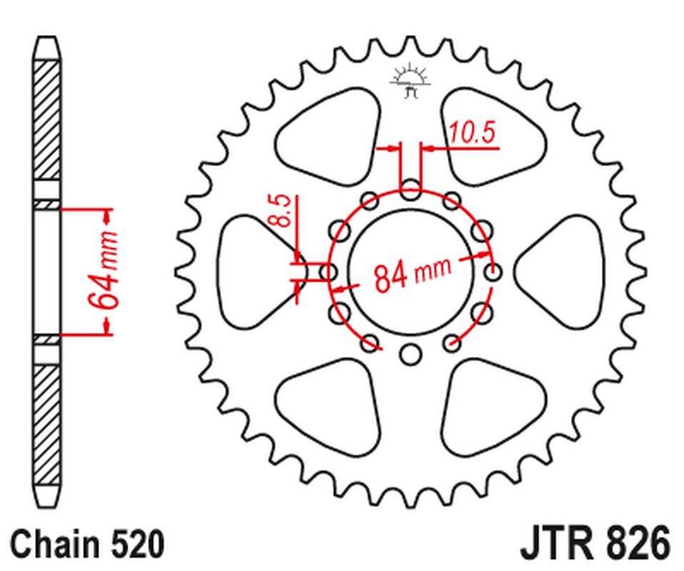 Jt Zębatka Tylna 819 47 Suzuki Gsx 250 '82-84 81947Jt Łańc. 520