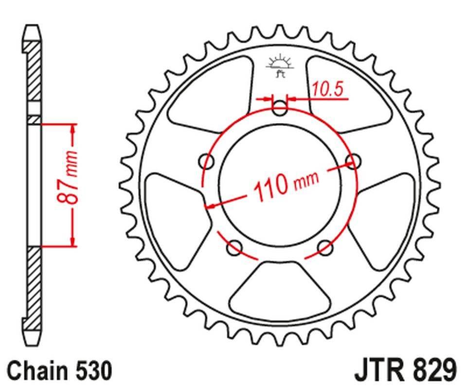 Jt Zębatka Tylna 824 45 Suzuki Gsx 600F '92-97, Gsx 750F '99-06, Gsxr 750 '