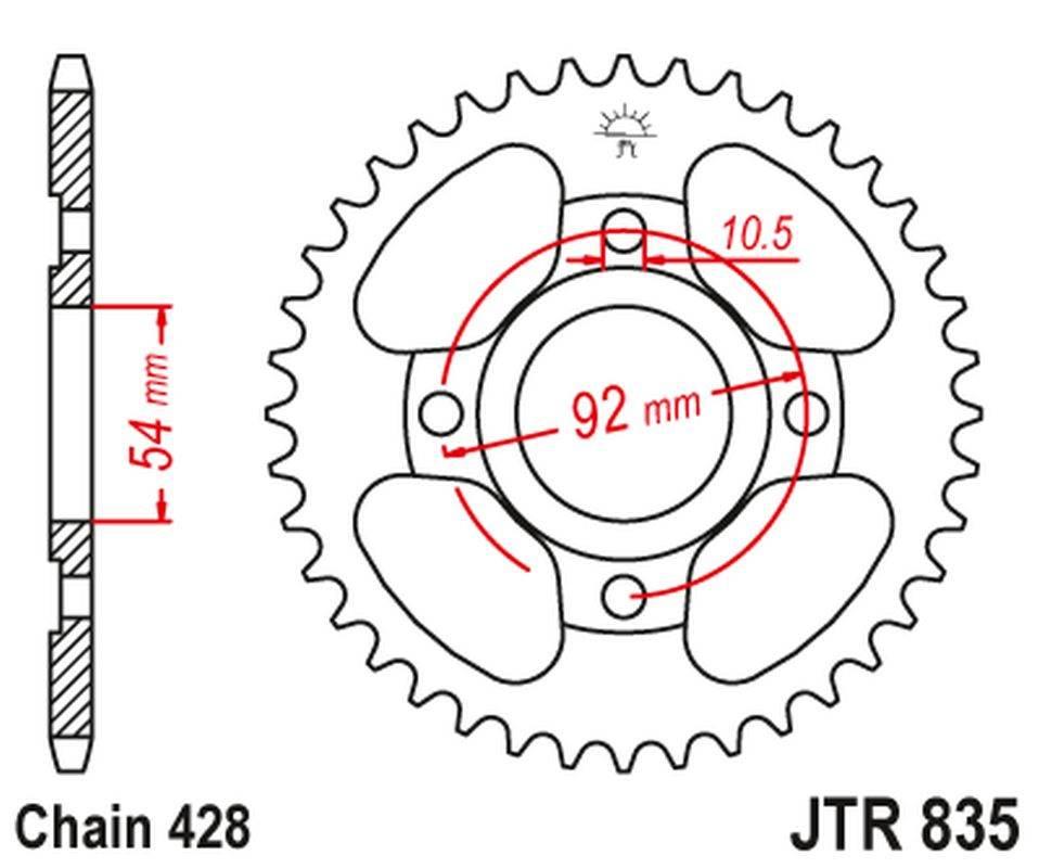Jt Zębatka Tylna 843 47 Yamaha Tzr 50 Konwersja 84347Jt Łańc. 428
