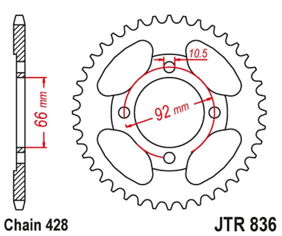 Jt Zębatka Tylna Yamaha Rs 200 Łańc. 428 Na Zamówienie