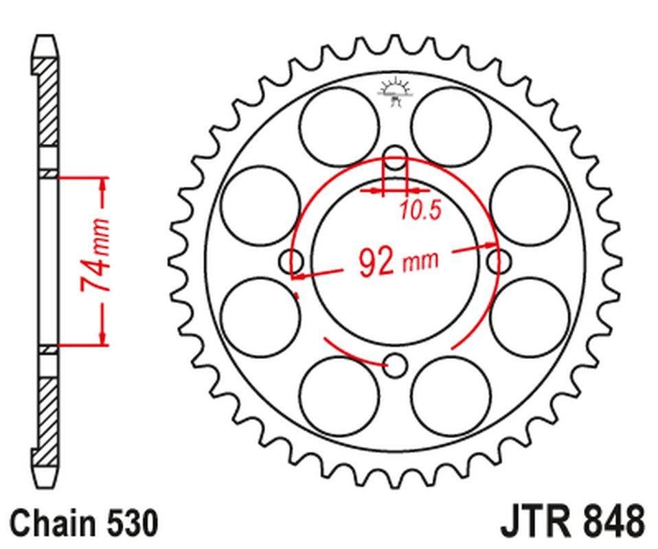 Jt Zębatka Tylna 848 37 Yamaha Rd 350 '74-76 84837Jt Łańc. 530 Na Zamówieni