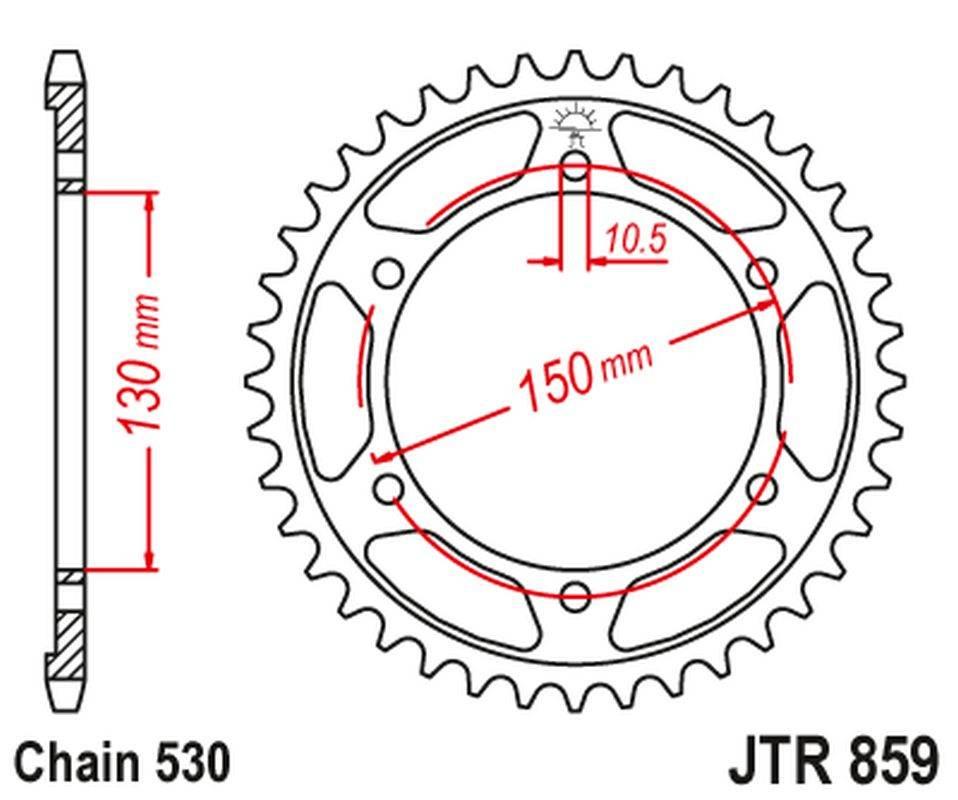 Jt Zębatka Tylna 860 49 Yamaha Fzs 600 Fazer '98-03 Std.+1 86049Jt Łańc.530