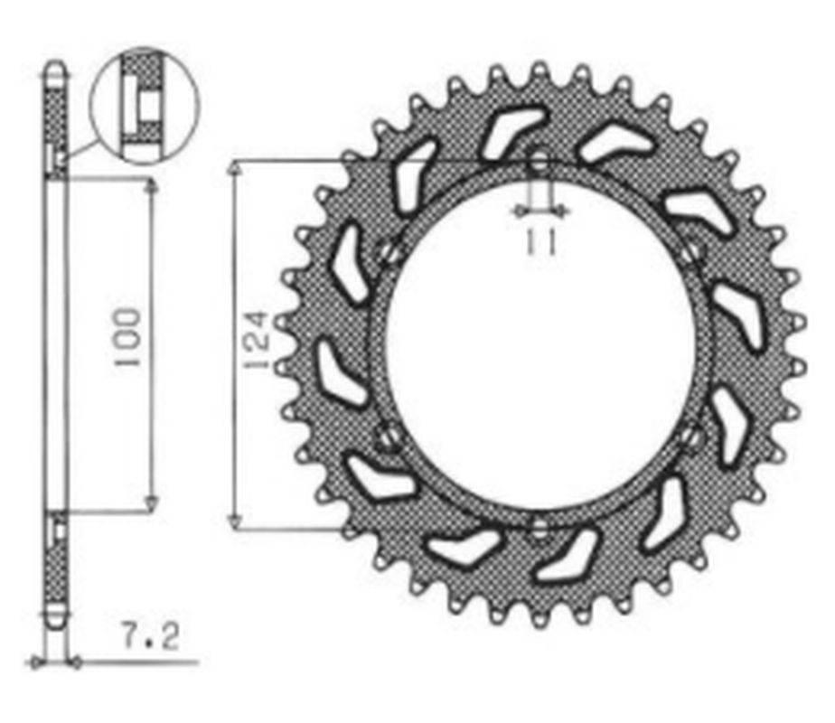 Sunstar Zębatka Tylna 4366 40 Ducati Monster S4 916 '01-03, St4 996 '02-05