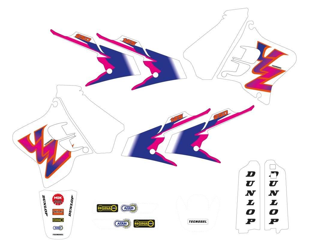 Tecnosel Blackbird Komplet Naklejek Oklein Yamaha Yz 125/250 '93-'95, Repli