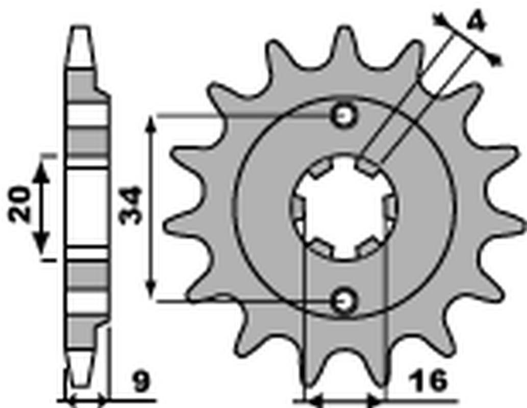 Pbr Zębatka Przednia 2062 14 18Nc Yamaha Yfs 200 Blaster '88-'06 Jtf1554.14
