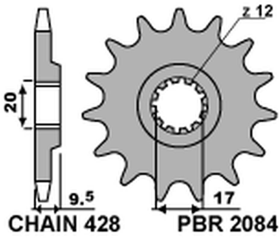 Pbr Zębatka Przednia 2084 12 18Nc Ktm Exc 50 '96-'03, Sx 85 '07-'22 Jtf1907