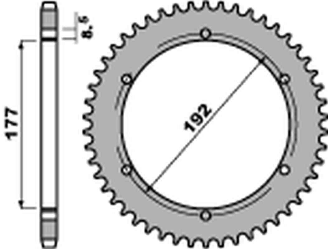 Pbr Zębatka Tylna 223 54 F Husqvarna Wr 250 '83-'84, Wr/Cr 250 '80, Wr 350