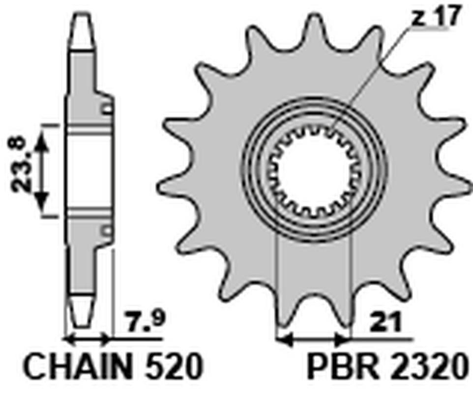 Pbr Zębatka Przednia 2320 13 18Nc Honda Crf 250R '18-'23 Samooczyszczająca