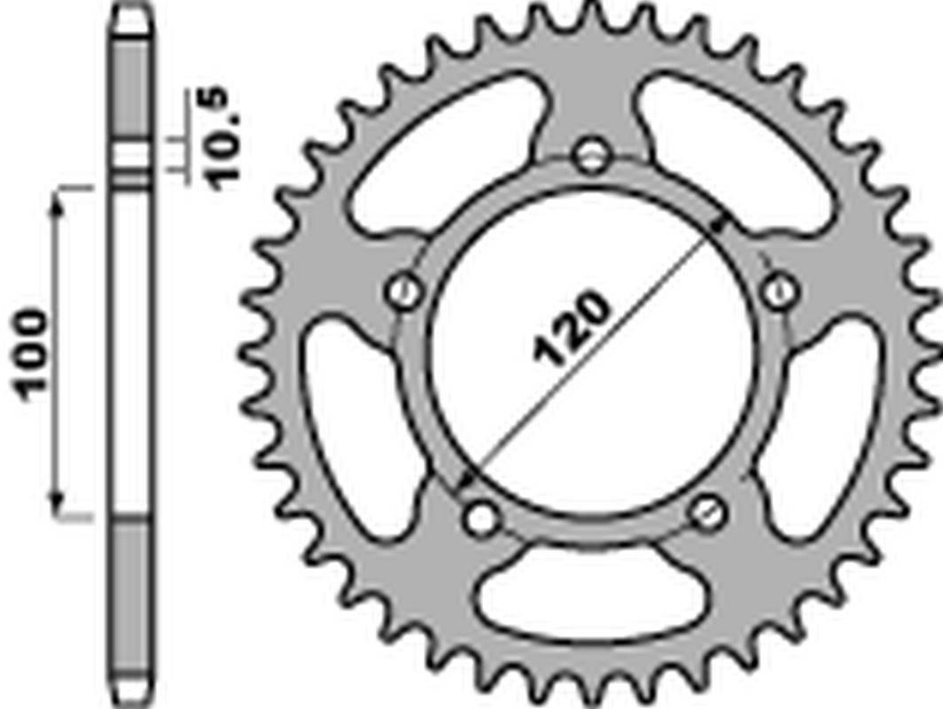 Pbr Zębatka Tylna 4363 43 C45 Aprilia Rsv 1000 Mille R/Sl/Sp '98-'03, Shive