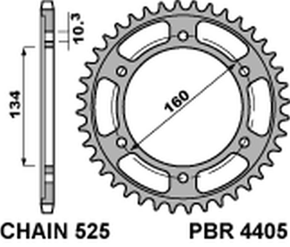 Pbr Zębatka Tylna 4405 43 C45 Honda Cbr 600Rr '03-'15, Cbr 600F '01-'19, Cb