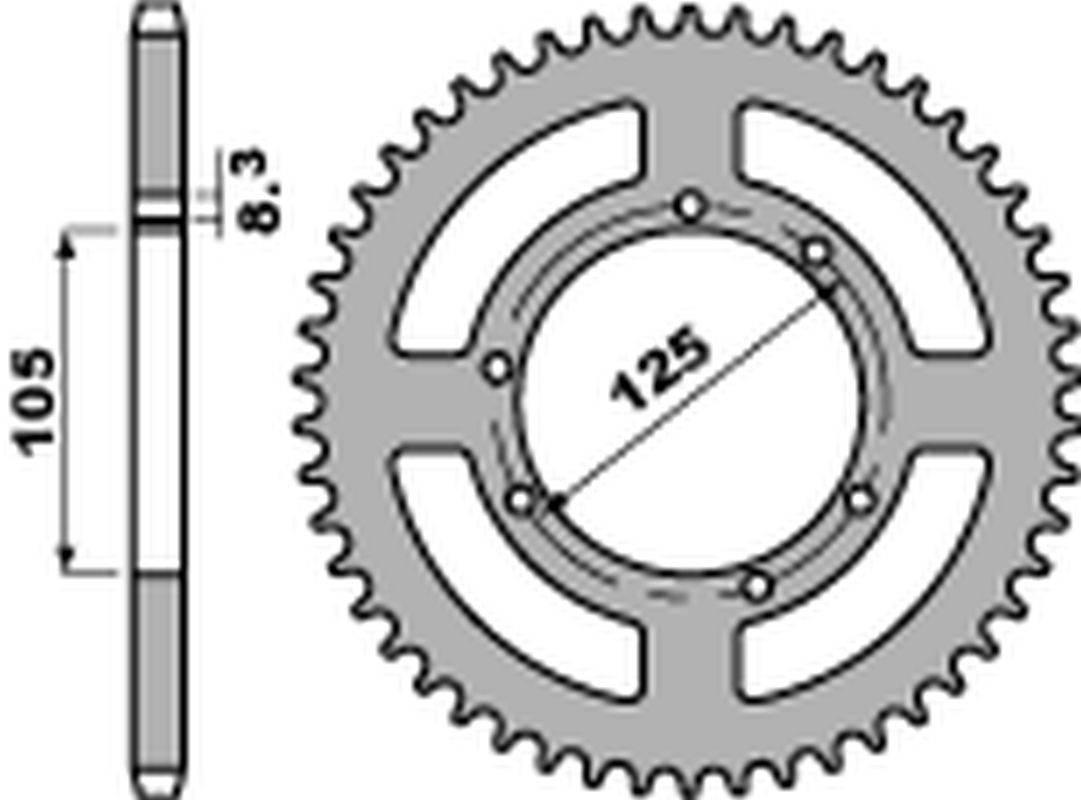 Pbr Zębatka Tylna 4413 51 F Yamaha Xt 125X/Sm/R '05-'10 Jtr1134.51 Łańc. 42