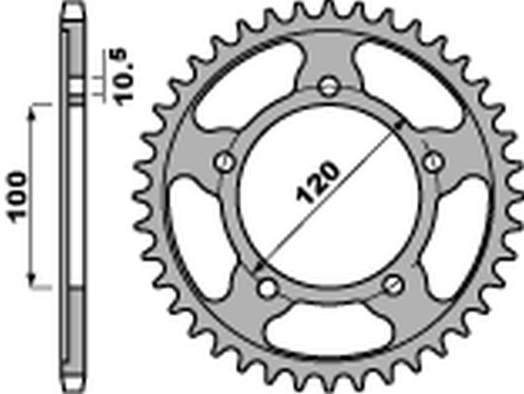 Pbr Zębatka Tylna 4447 44 C45 Aprilia Rsv 4Rf '15-'17, Rsv4 Rr '16-'17, Tuo