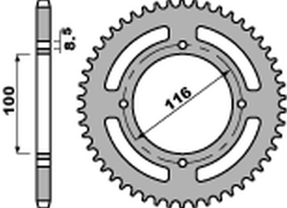 Pbr Zębatka Tylna 467 53 C45 Kawasaki Kx 80/85 '86-'12 Jtr461.53 Łańc. 420
