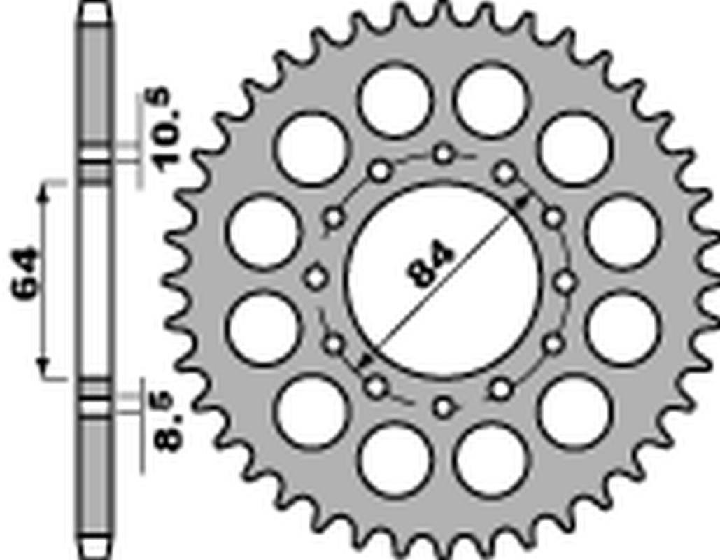 Pbr Zębatka Tylna 811 41 C45 Suzuki Dr 200S/Se '86-'19, Gsx 250 Katana '82-