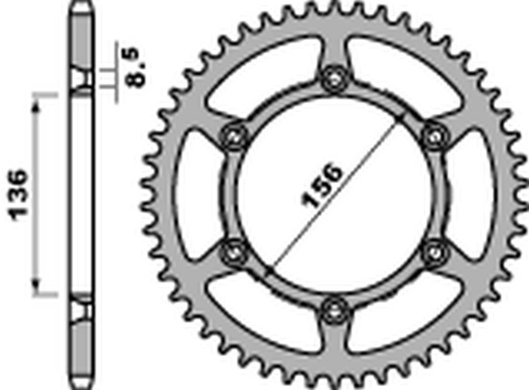 Pbr Zębatka Tylna 820 53 C45 Husqvarna Sm/Sms 630 '10-'11, Suzuki Dr 250/35