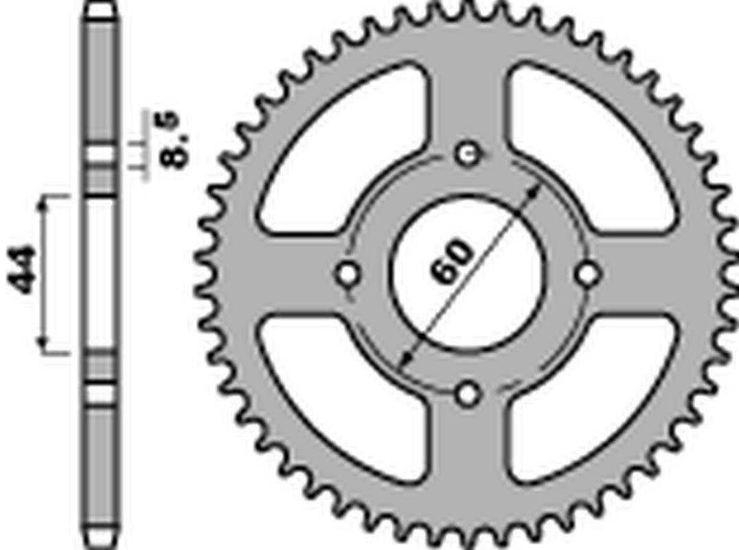 Pbr Zębatka Tylna 832 52 F Yamaha Dt 50R '78-'95 Jtr832.52 Łańc. 420 - Może
