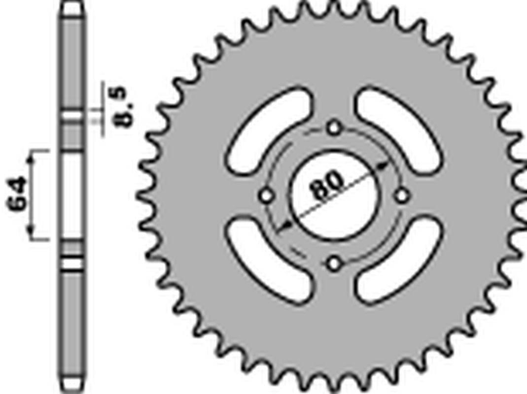 Pbr Zębatka Tylna 838 46 F Yamaha Ybr 125 '05-'14, Rd 125 '75-'81, Dt 100 '