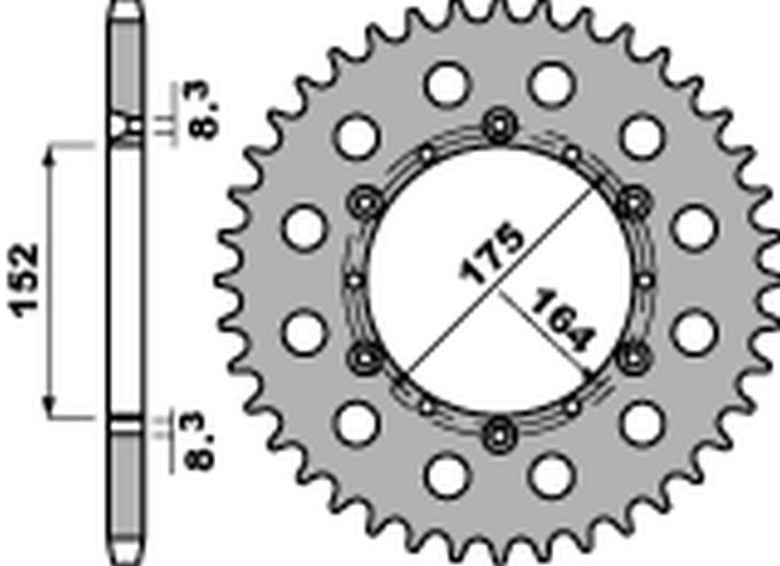 Pbr Zębatka Tylna 856 42 F Yamaha Tt 600R '82-'04, Yfm 660 '01-'04, Yfs 200
