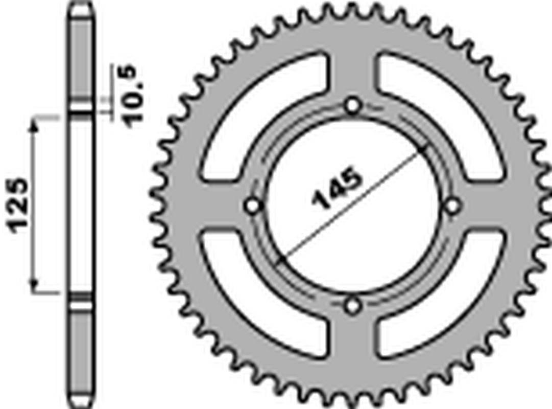 Pbr Zębatka Tylna 857 49 C45 Yamaha Xt 600 '83-'89, Xt 600Z Tenere '87-'89