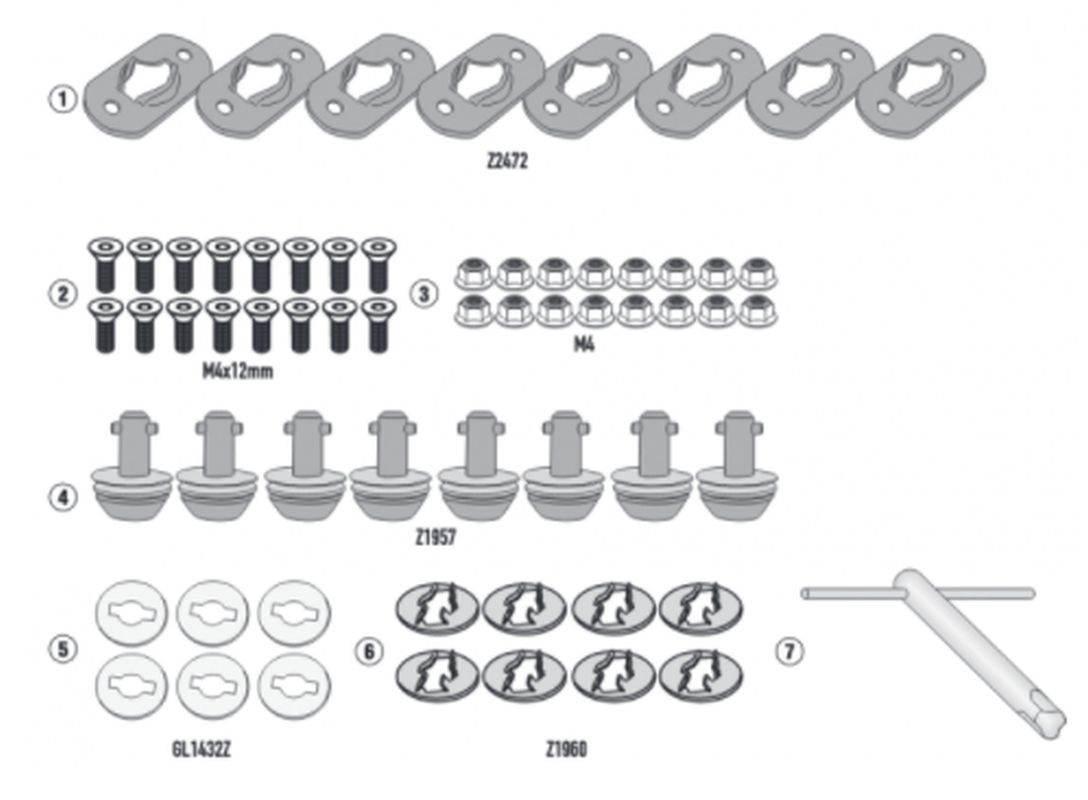 Kappa Zestaw Do Zmiany Stelaży Kufrów Bocznych Klo9430Mk, Klo9430Cam, Klo67