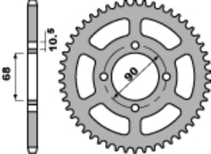Pbr Zębatka Tylna 243 53 C45 Honda Mtx 125 Rw 83-94 Jtr241.53 Łańc. 428 Mad