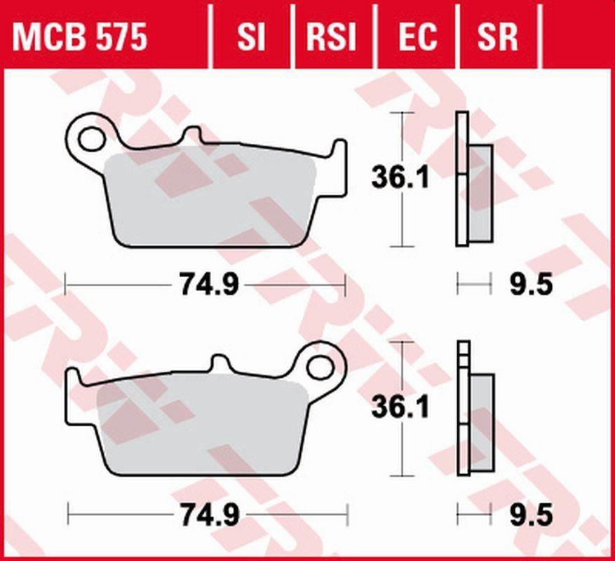 Trw Zf Klocki Hamulcowe Kh131 Organic Eco Honda Cr 125R/250R/500R '87-'01