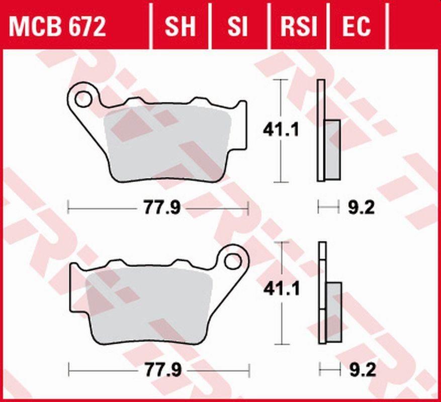 Trw Zf Klocki Hamulcowe Kh213 Eco Organic Honda Nx 500/650 Dominator '95-'0