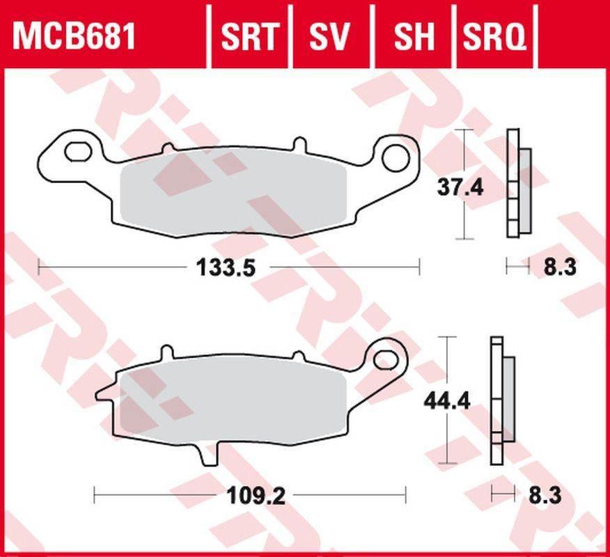 Trw Zf Klocki Hamulcowe Kh231 Sinter Street Kawasaki Zr-7 '99-'04, Vn 800 D