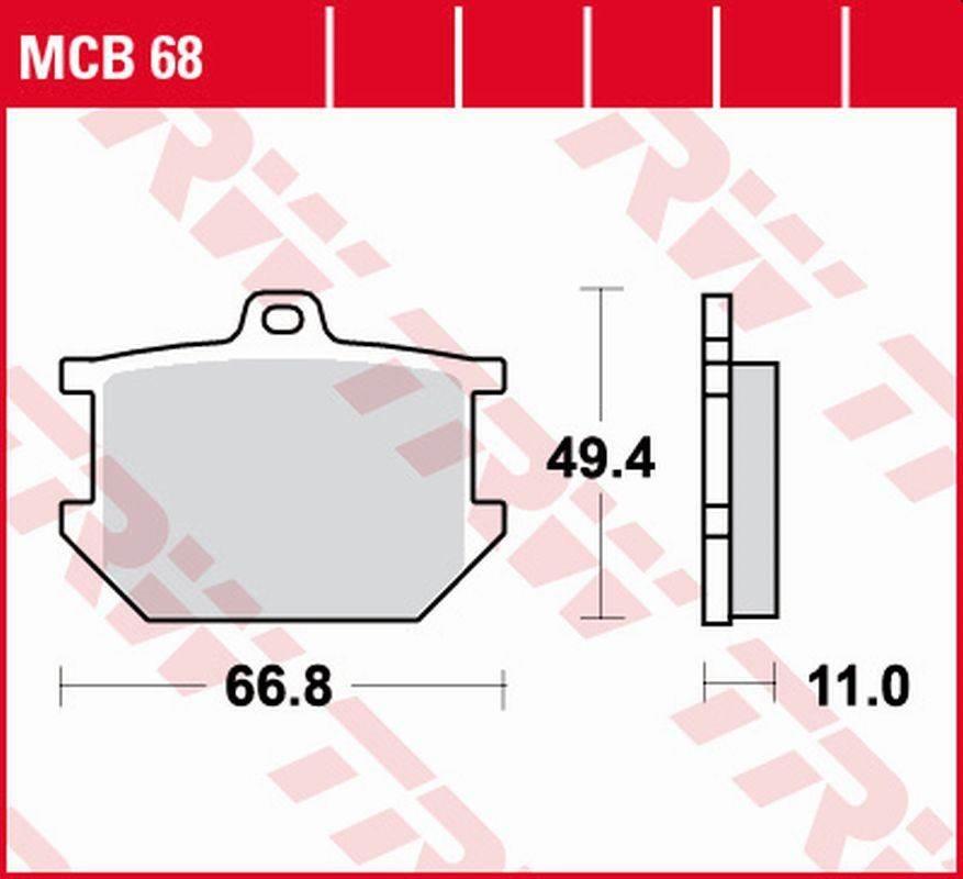 Trw Zf Klocki Hamulcowe Kh034 Organic Yamaha Xs 250 '77-'80, Xs 400 '77-'82