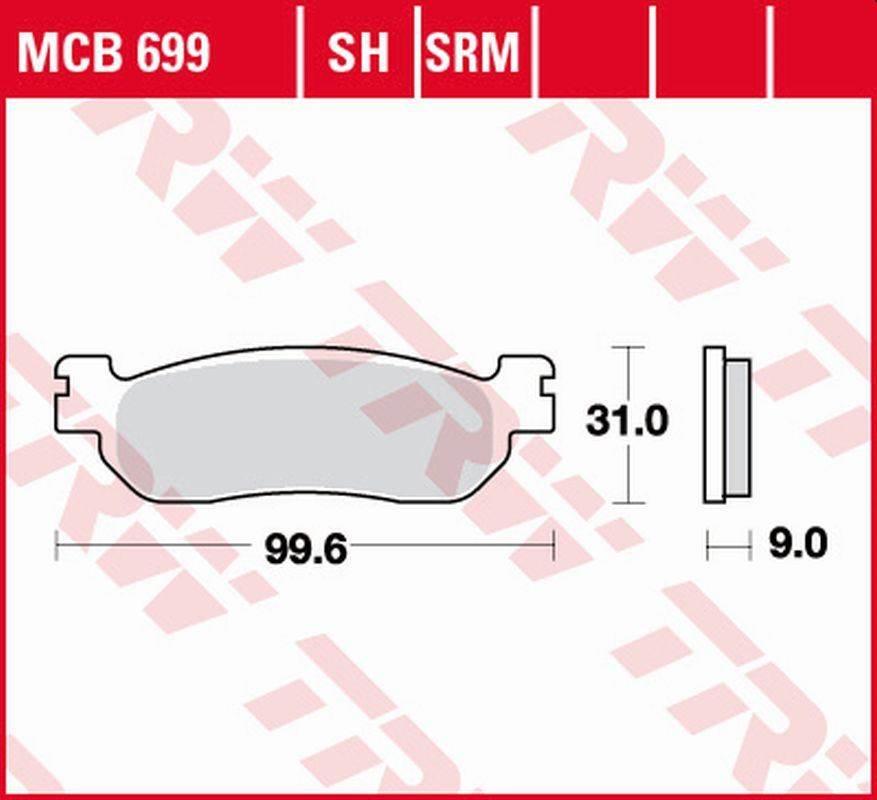 Trw Zf Klocki Hamulcowe Kh275 Sinter Yamaha Yp/Xp 125 X-Max '10-, Vp 250 X-
