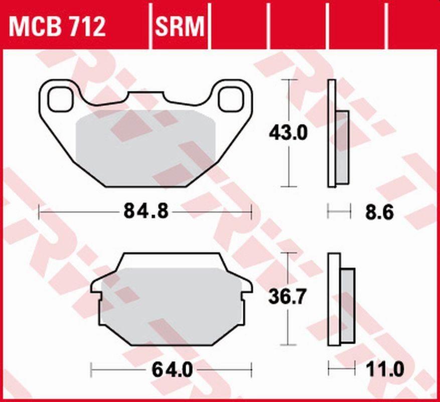 Trw Zf Klocki Hamulcowe Kh305 Organic Kawasaki Kfx 50/90 '07-, Sym Joyride