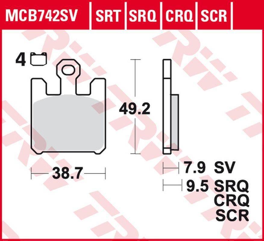 Trw Zf Klocki Hamulcowe Kh369/4 Sinter Track Kawasaki Zx-6Rr 600, Zx-6R 636