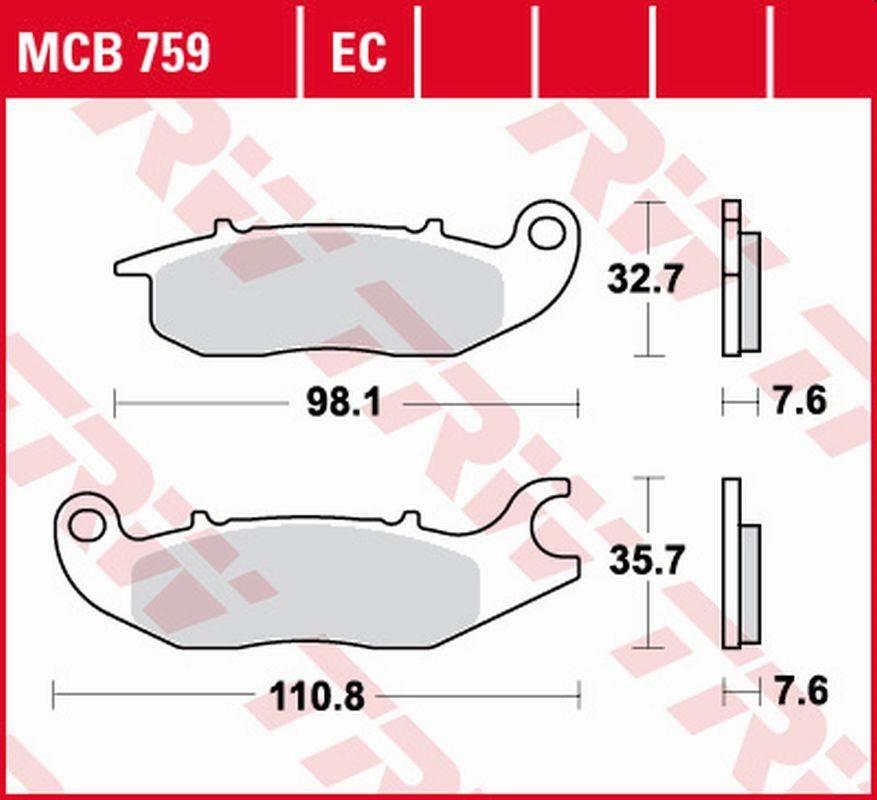 Trw Zf Klocki Hamulcowe Kh375 Eco Organic Honda Cbf 125 '09-'16, Cbr 125R '