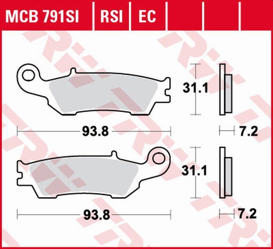 Trw Zf Klocki Hamulcowe Kh450 Eco Organic Yamaha Yz 125 '08-, Wr-F 250/450