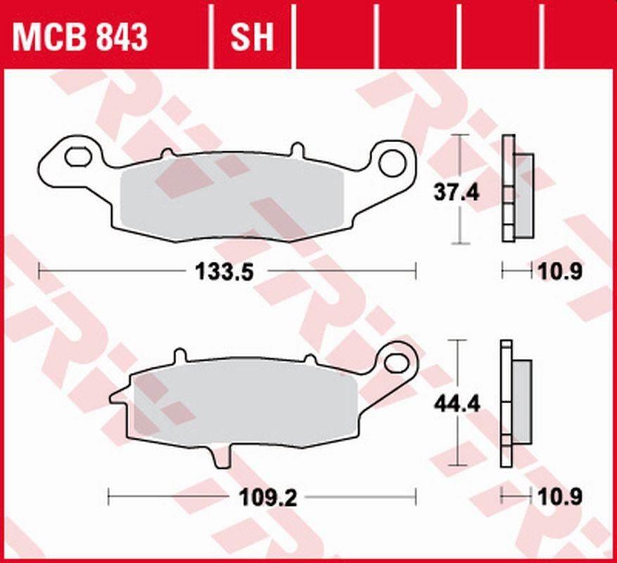 Trw Zf Klocki Hamulcowe Kh231 Organic Kawasaki Vn 900 '06-'17, Vn 1500 '98-
