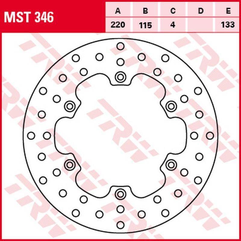 Trw Zf Tarcza Hamulcowa Tył Yamaha Dt 125R '91-'06, Dt 125X '05-'06, Tdr 12