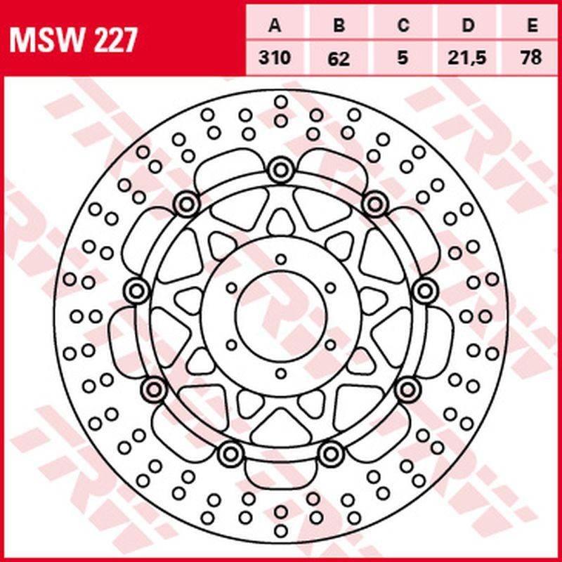 Trw Zf Tarcza Hamulcowa Przód Honda Cbr 900Rr Fireblade '98-'99 310X62X5Mm