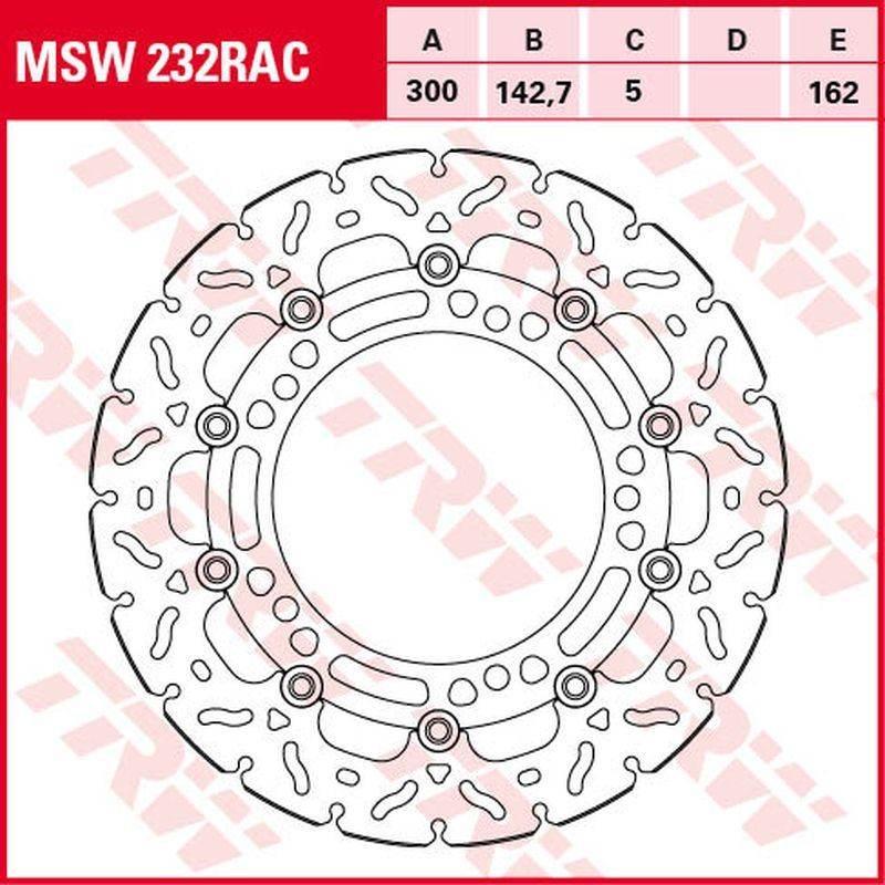Trw Zf Tarcza Hamulcowa Przód Kawasaki Ninja 650, Z 650 '17-, 300X142X5Mm W