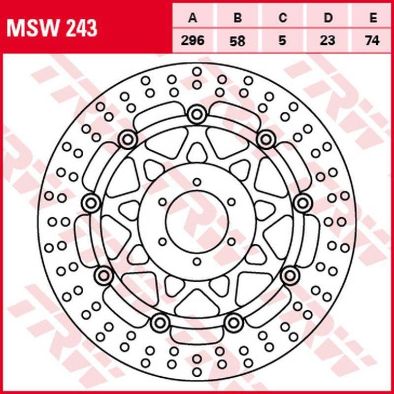 Trw Zf Tarcza Hamulcowa Przód Honda Cb 600F/S Hornet '00-'06, 296X58X5Mm